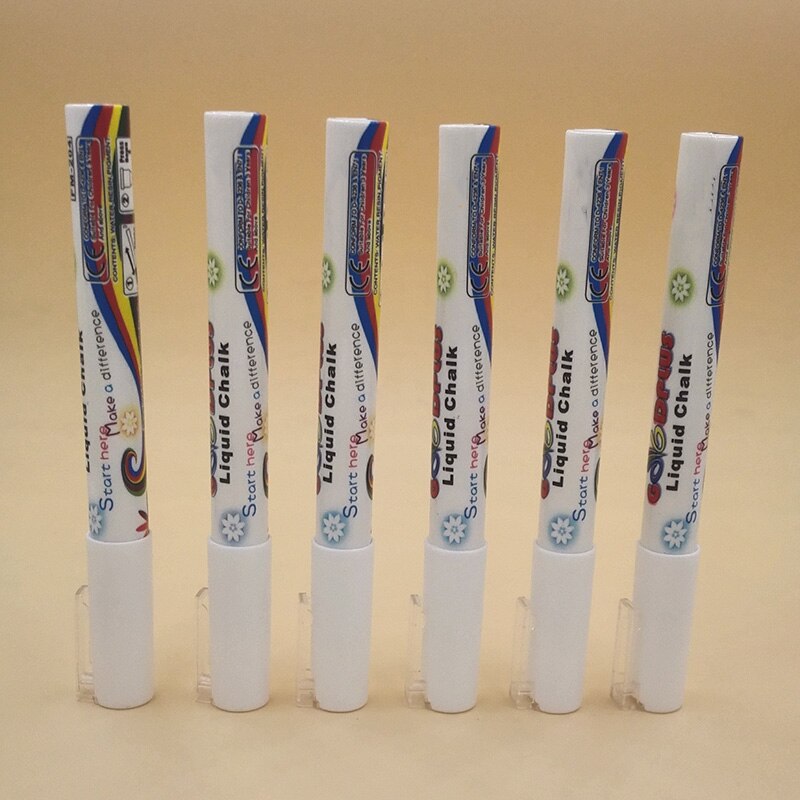 Tavlemarkører flytende krittpenner for led-tavle highlighter hudmaling søte markører for tavlene 3 stk /6 stk: 6 stk
