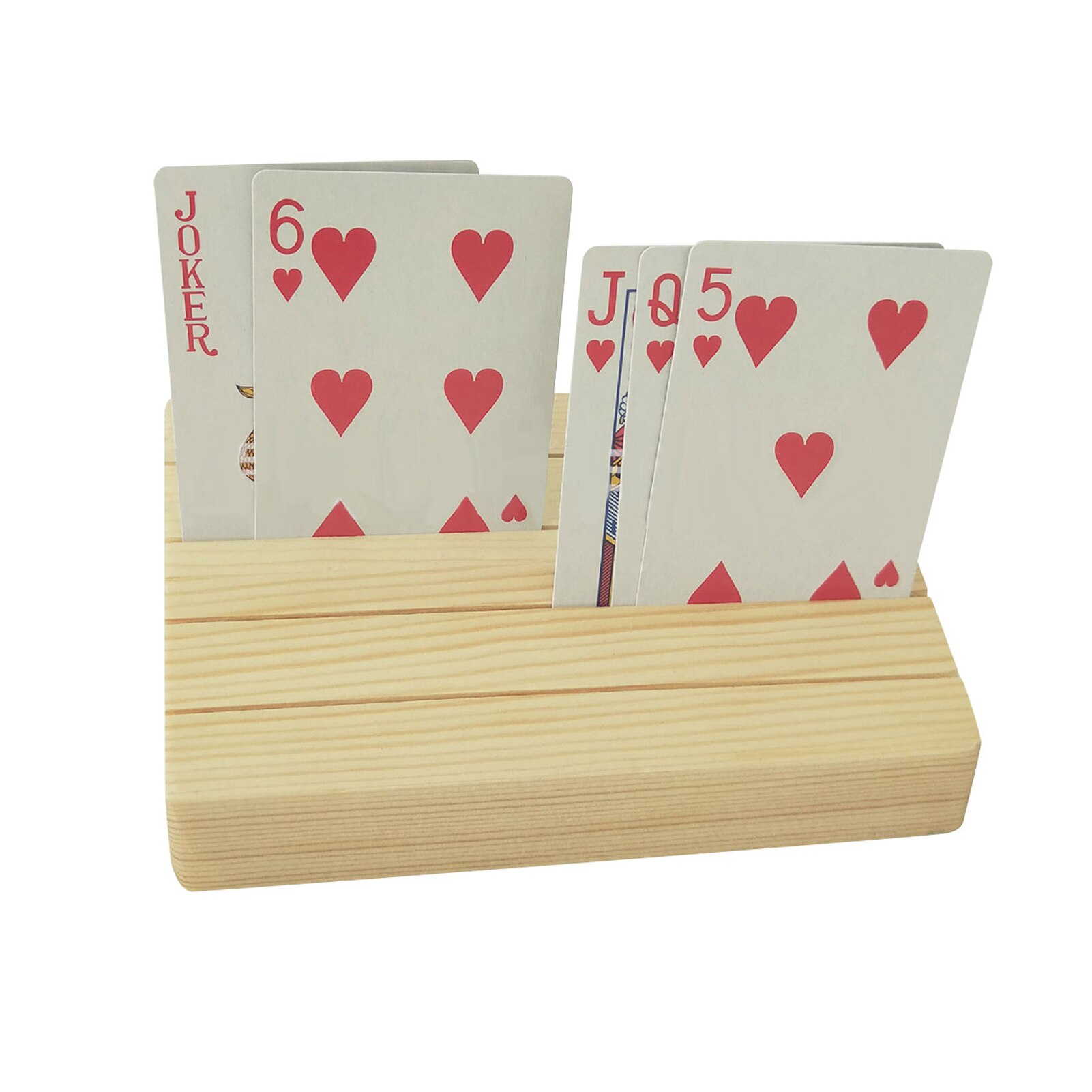 Wooden Playing Card Holder Hands-free Poker Cards Display Stand Game Organizer Base