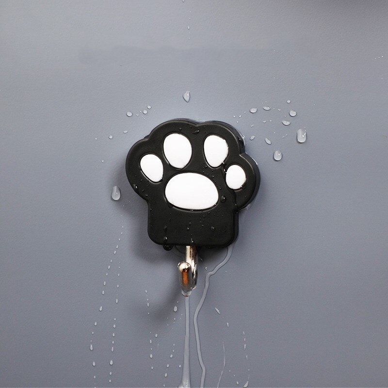 1Pcs Kat-Poot Vorm Wall Mount Hangers Sleutelhouder Zelfklevende Haak Jas Kleerhanger Handdoek Houder Thuis organizer Haken