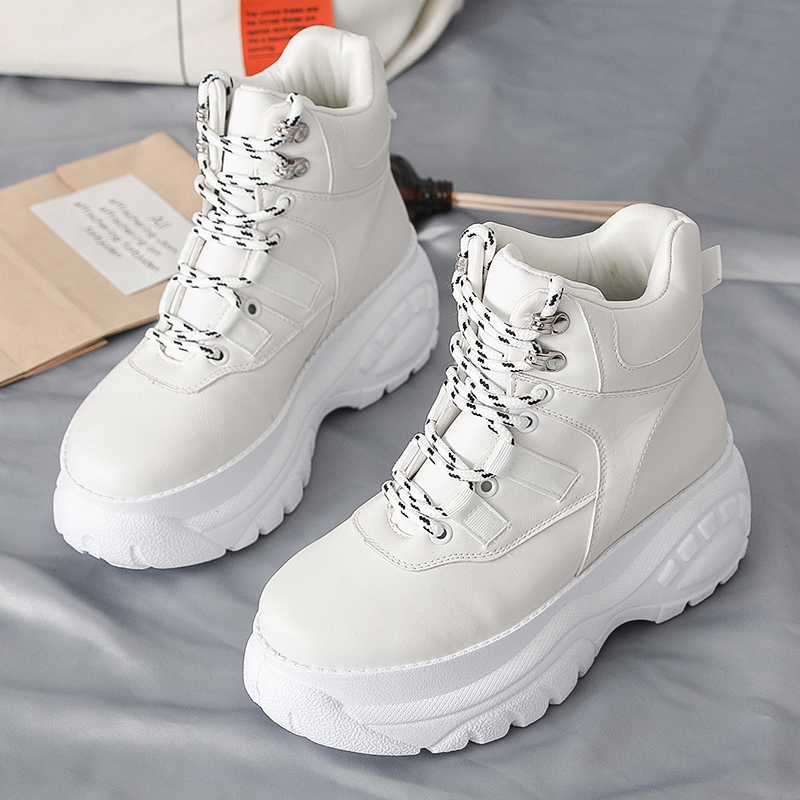 Kvinder sneakers platform sko hvide lave høje sko chunky causal sko kvinde sko  st456 st463