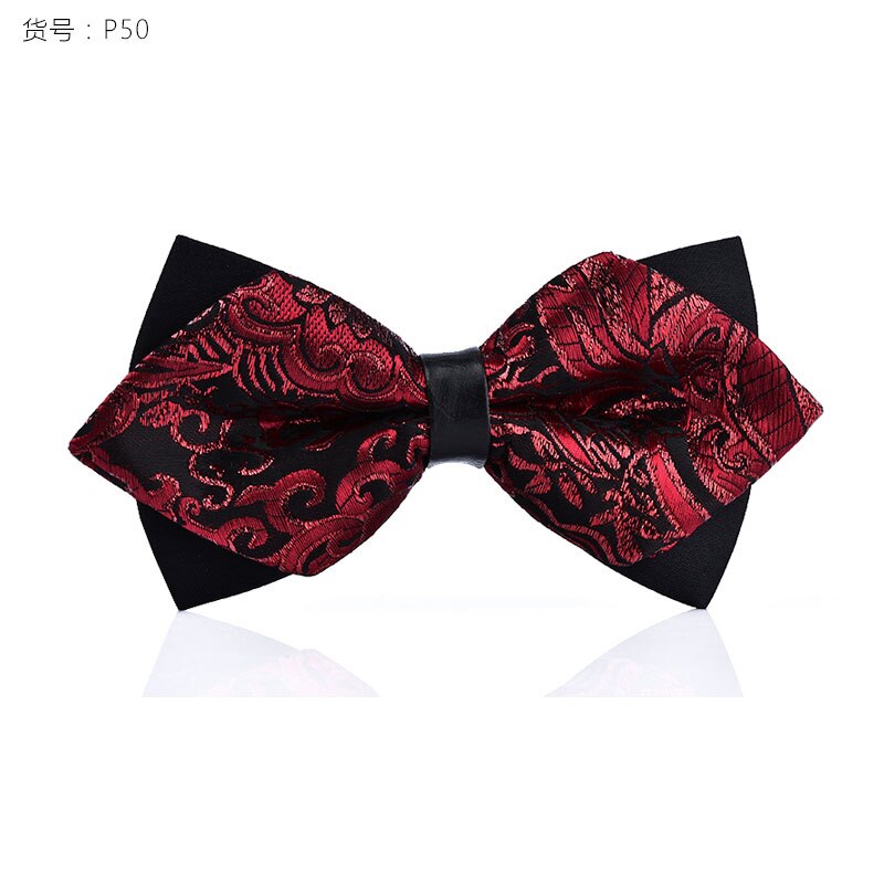 Accessoires pour hommes noir et rouge | Nouvelle avec nœud papillon, costume d'affaires formel, cérémonie de mariage: P50