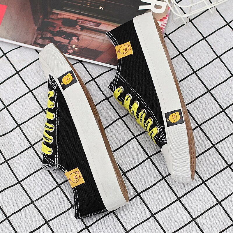 Little yellow duck + web celebrity style canvas shoes for girls strdent shoes Women's sneaker skateboarding shoes