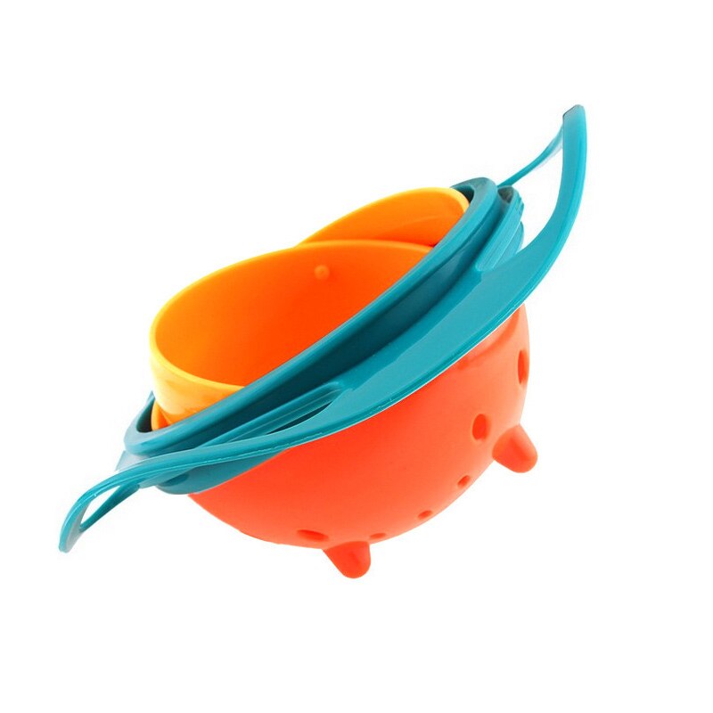360 Roterende Baby Food Grade Plastic UFO Gyro Stijl Kom Ronde Lekvrij Anti-dumping Overloop Kinderen Voeden Fruit Draaitafel