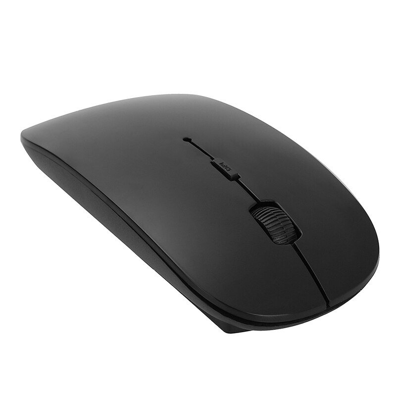 2.4G Computer Wireless Mouse with USB Receiver Laptop Notebook Ultra Thin Mouse USB Optical Mice For Laptop PC: Black