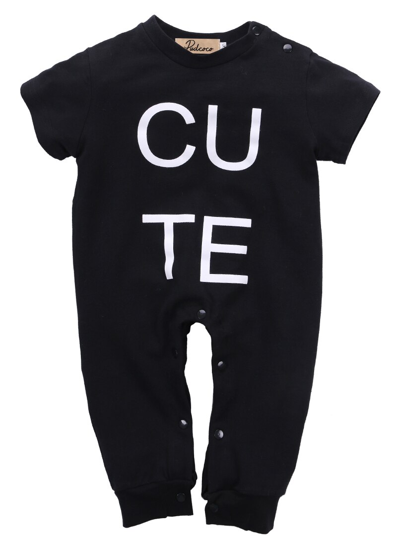Hi Hi Baby Store Cute Newborn Baby Boys Girls Warm Letter Print Short sleeve Cotton Romper