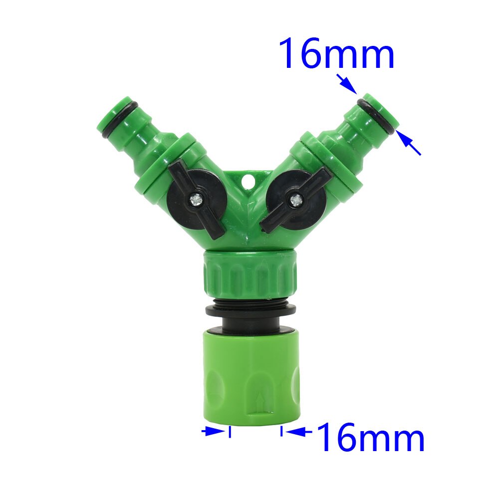 2-Way Garden Hose Tap Water Splitter 5/8" Quick Connector 1/2" 3/4" Female Water Irrigation Valve Adjustable Switch