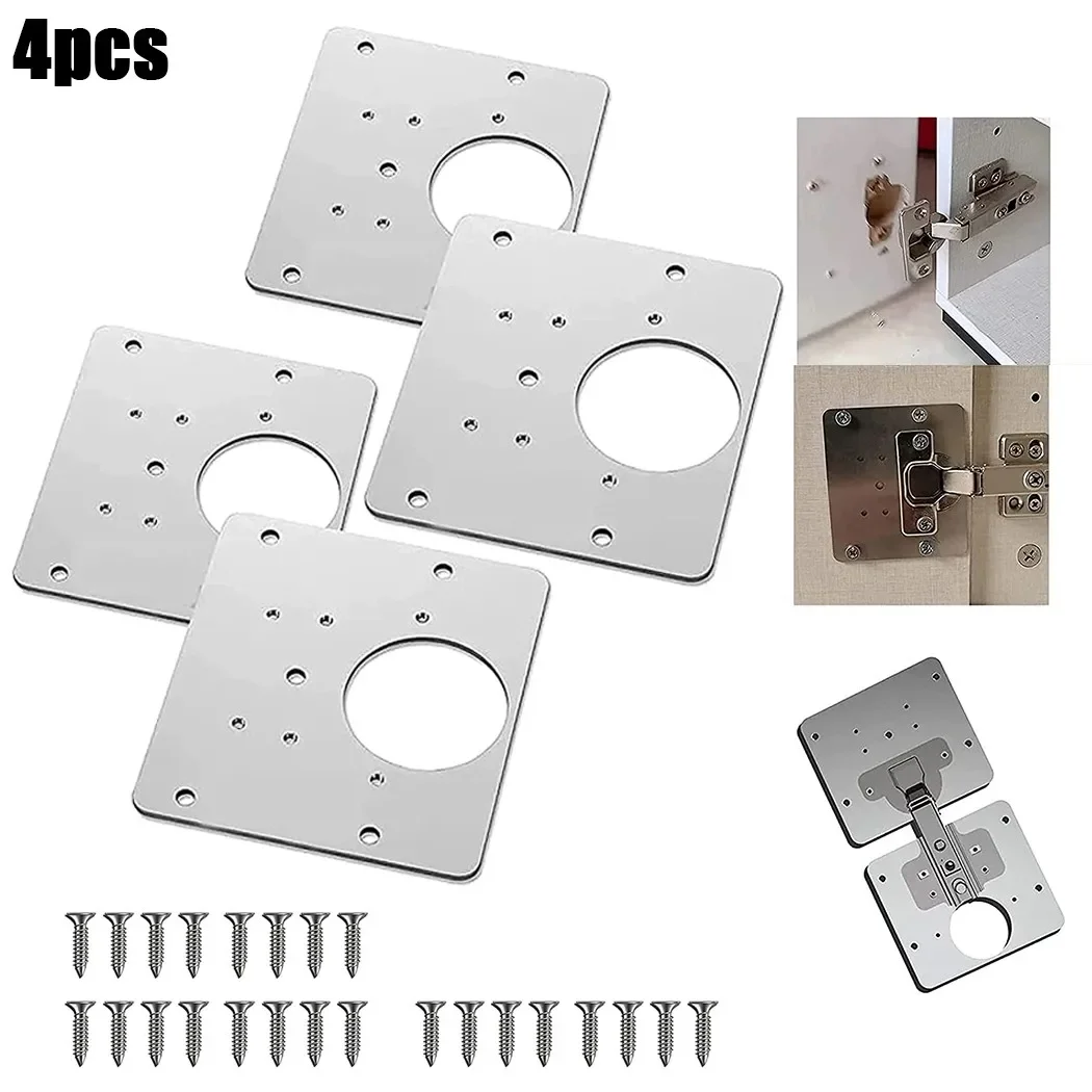 Scharnier Reparatieplaat Kastdeur Scharnier Bevestigingsplaat Deurscharnier Reparatieset Montage Reparatie Zijpanelen Kastdeur Aansluiting