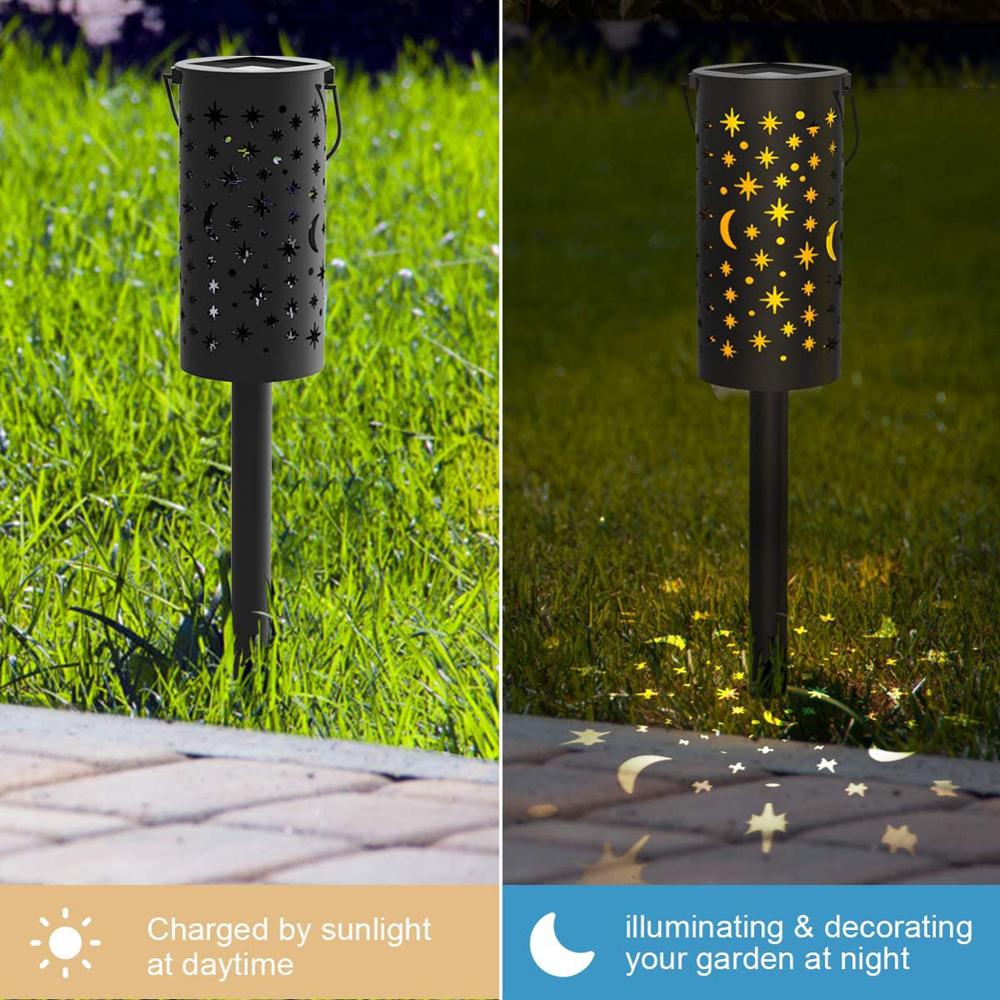 Solar Garden Lights Outdoor Star Moon LED Solar Lights Waterproof Solar Lamp Lantern Pathway Garden Stake Light Decoration Light