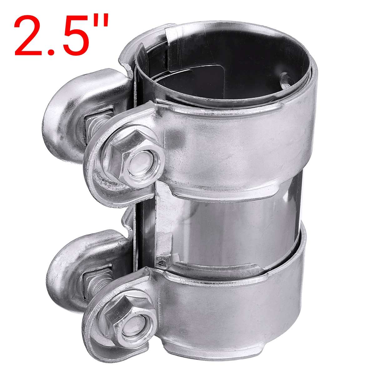 2 inch 2.5 inch Exhaust Muffler Tube Pipe Connector Joiner Sleeve Clamp Adjustable Stainless Steel Kit DIY Tool Car Accessories: 2.5 inch