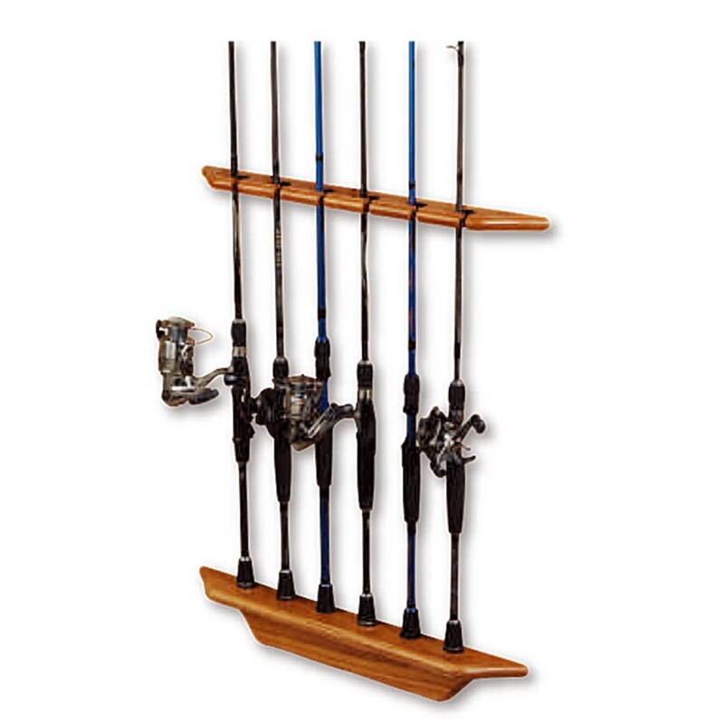 2-Piece 6 Rods Fishing Rod Storage Wall Mount Rack -Easy Installation