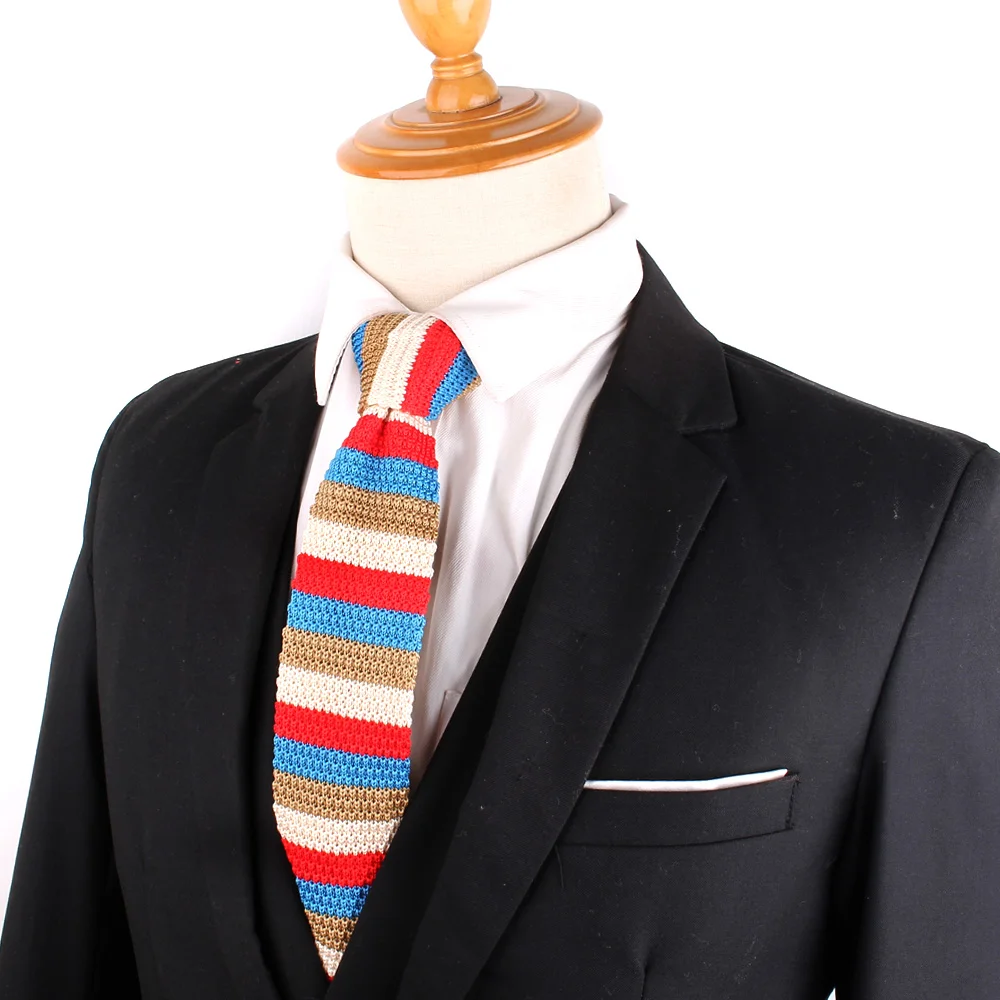 Knit Neck Ties For Men Women Skinny Tie Casual Striped Ties Boy Girls Knitted Necktie Groom Slim Neckties For Wedding