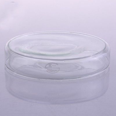 Assiette réutilisable de culture des tissus en verre 100mm, assiette avec couvercle pour laboratoire de chimie
