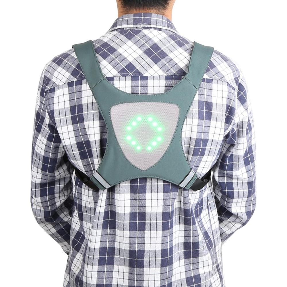 Chaleco de seguridad inalámbrico con emisor de luz Led con Control remoto bolsa iluminada Chaleco de ciclismo chaleco para montar