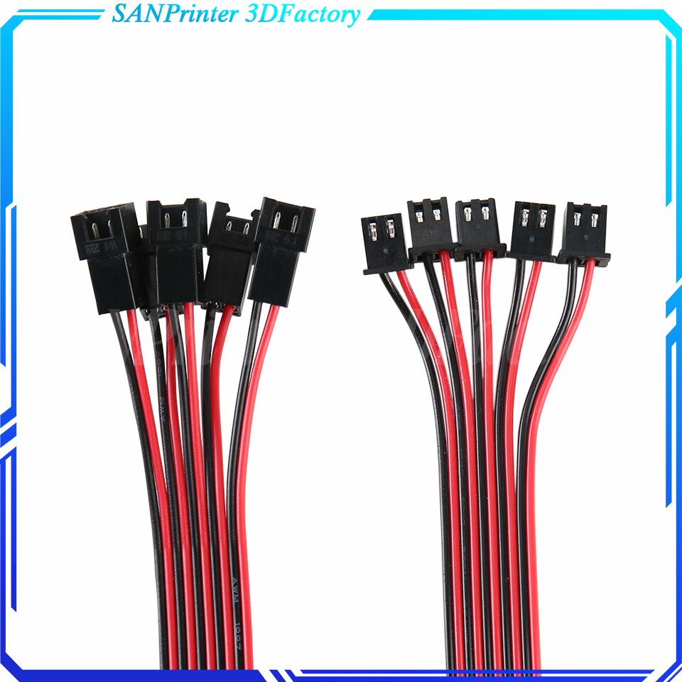 Fan Extension Cable 1M Wire Length Connection Line 2Pin XH2.54 Female Male Connector 3D Printer Parts 1/2/5/10/20pcs