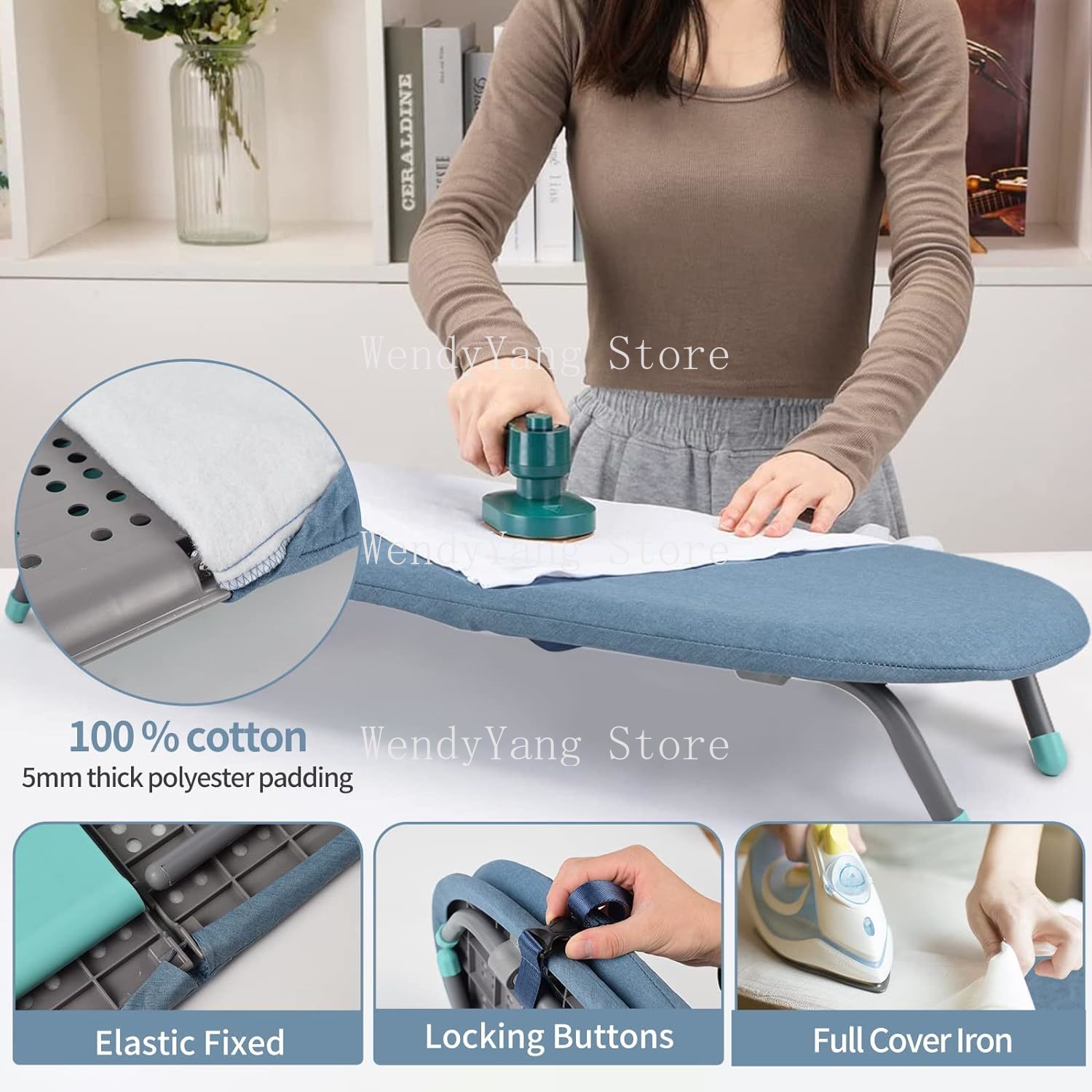Mini Ironing Board Foldable Desktop Ironing Board Multifunctional Ironing Board Stand for Home and Travel Use
