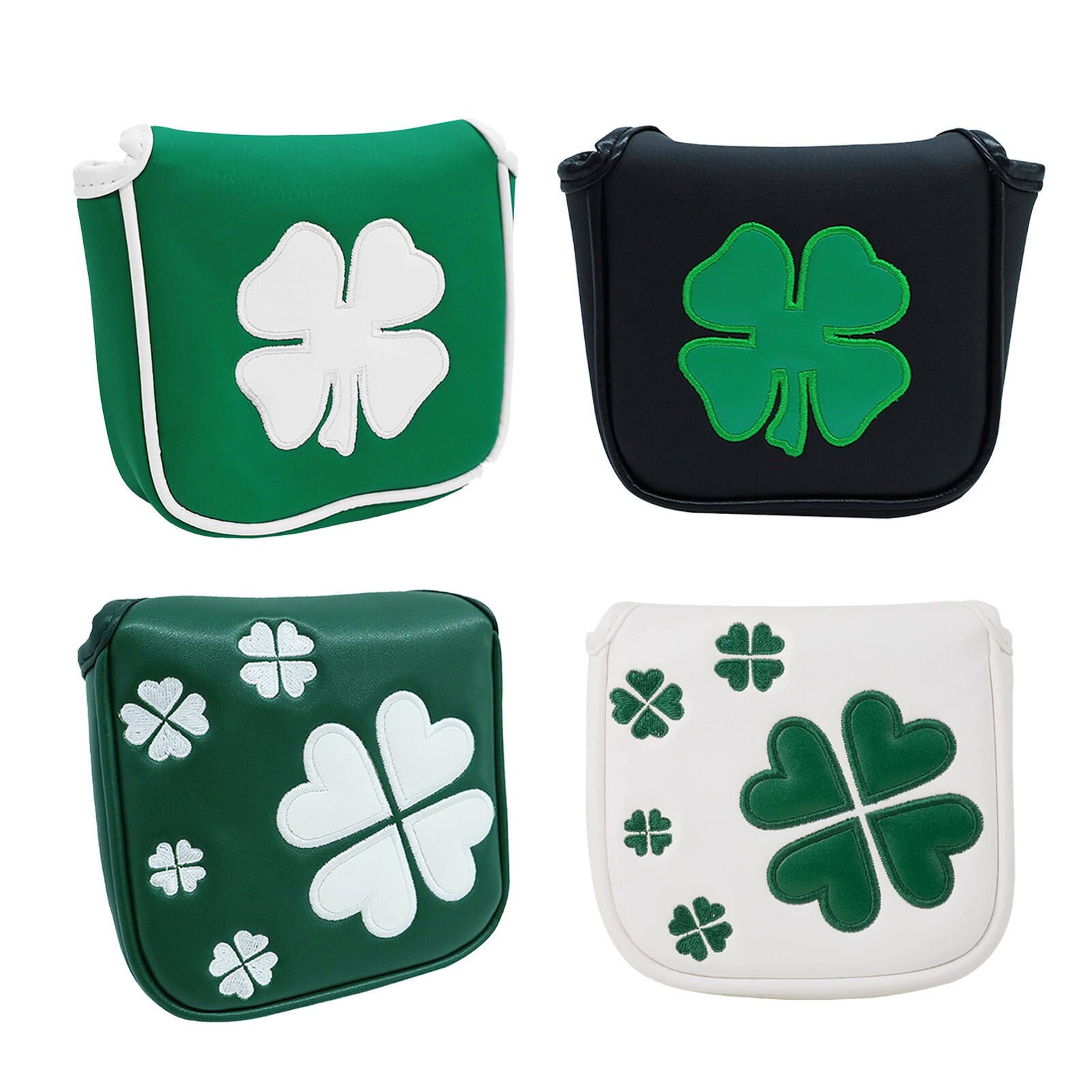 Golf Square Mallet Putter Cover Headcover PU Leather Putter Headcovers Putter Head Cover with Magnetic Closure