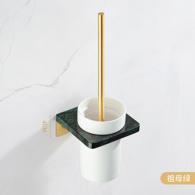 Licht Luxe Marmeren Wc Borstel Houder Zwart Wassen Wc Borstel Badkamer Lange Handvat Borstel Marmer Toiletborstel Basis: green