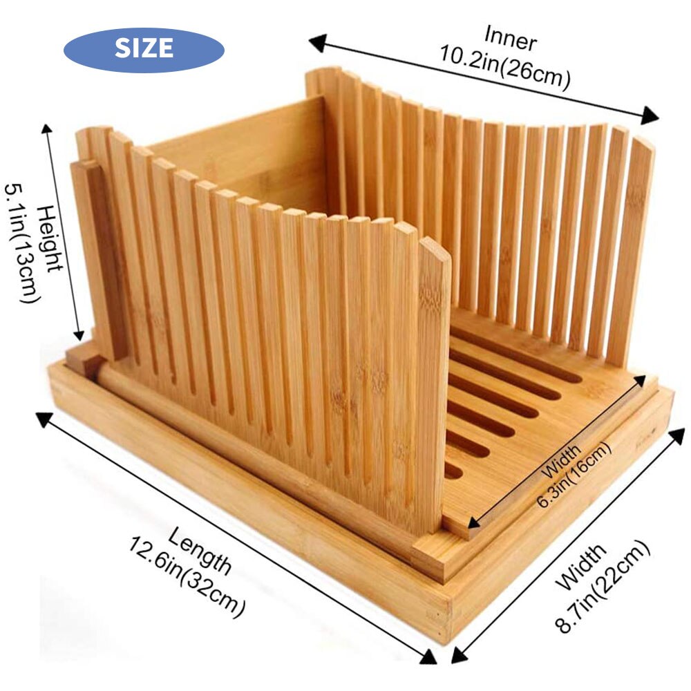 1pc Bamboo Foldable Adjustable Bamboo Bread Slicer Toast Bread Sandwich Knife Mold Baking Tool Kitchen Tool Breakfast Tool