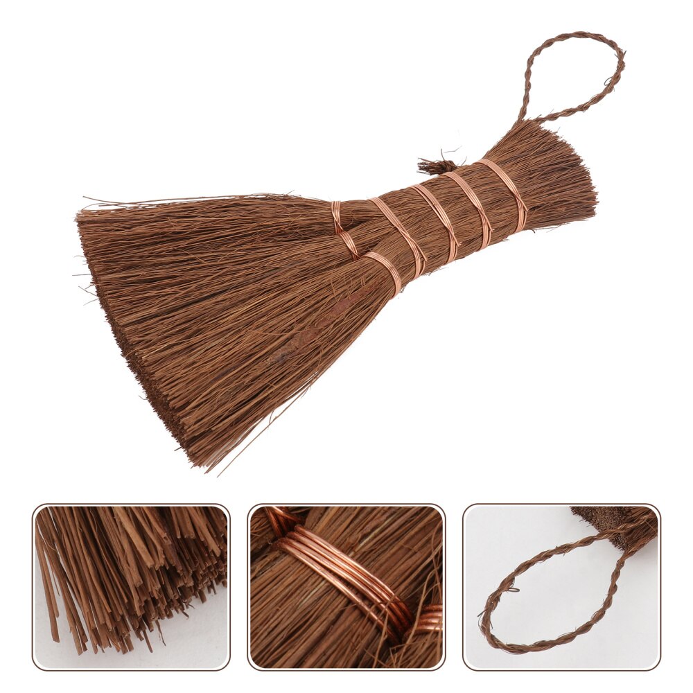 1Pc Classic Palm Broom Natural Household Sweeping Accessory Desktop Cleaner: Brown