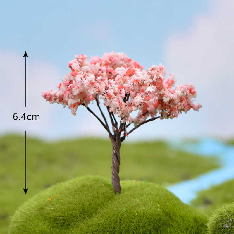 15 stijlen mini kersenboom feeëntuin decoraties miniaturen landschap hars knutselen bonsai tuin terrarium diy accessoires: Roomwit
