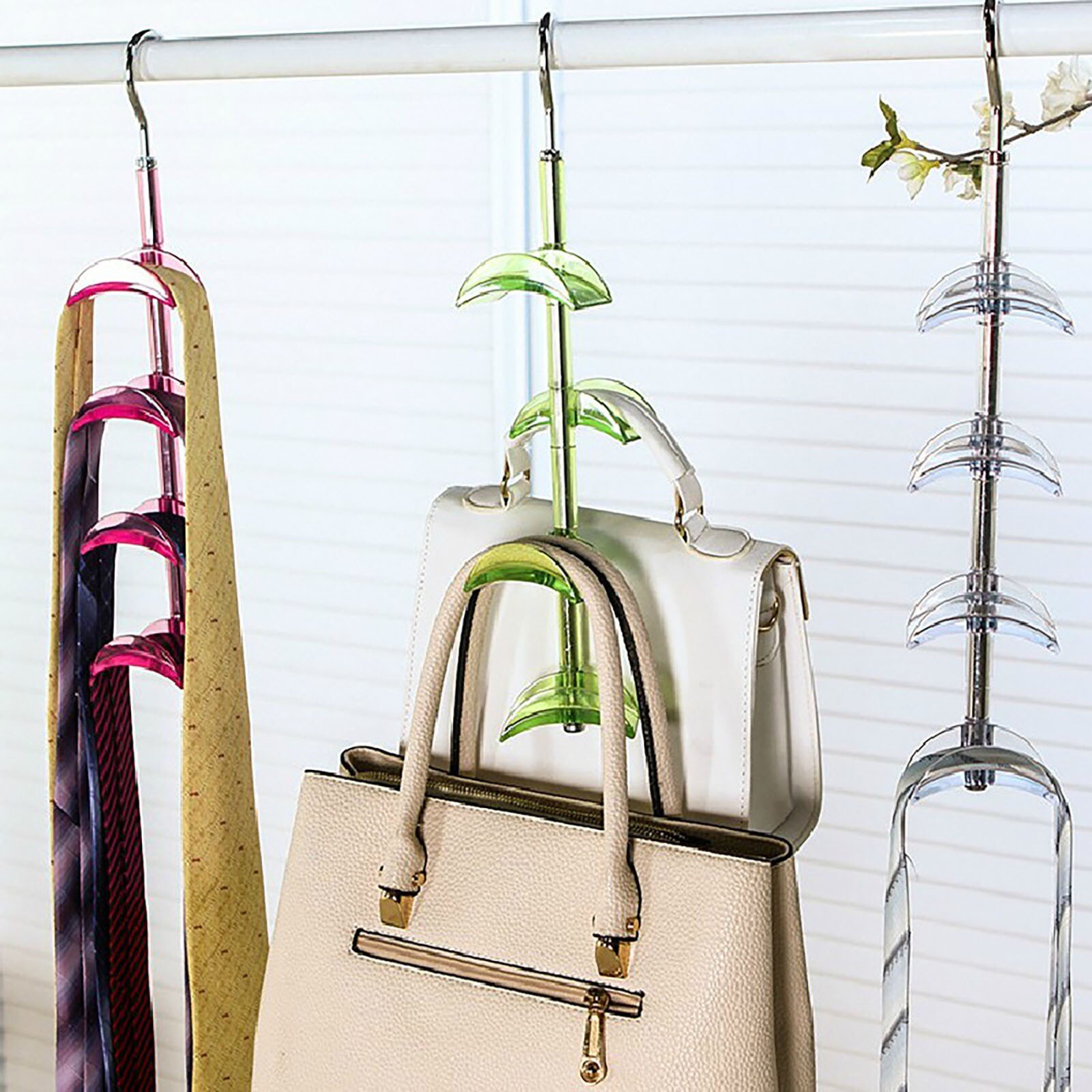 Porte-sac en cuir rotatif à 360 degrés, crochet de porte-manteau à 4 couches, à la , c50