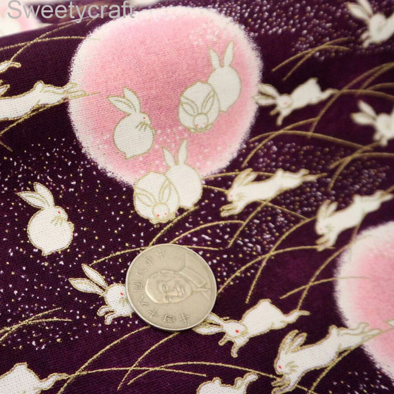 110*45cm halve gård 100%  bomuldsstof brise bronzing vinkende kat print gør-det-selv håndlavet sytaske dekoration ark tissue klud