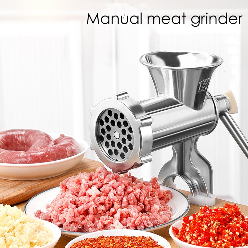 Kitchen Tools Manual Meat Grinder Hand Operated Beef Noodle Pasta Mincer Sausages Maker Gadgets Aluminum Grinding Machine
