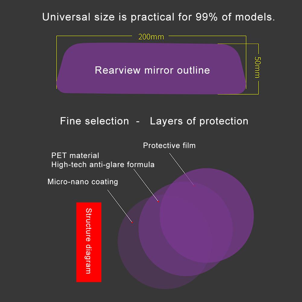 Uniwersalny samochód lusterko wewnętrzne przeciwodblaskowa folia przeciwmgielna naklejka na samochodowe lusterko wsteczne przeciwodblaskowa folia ochronna wodoodporna folia przeciwdeszczowa