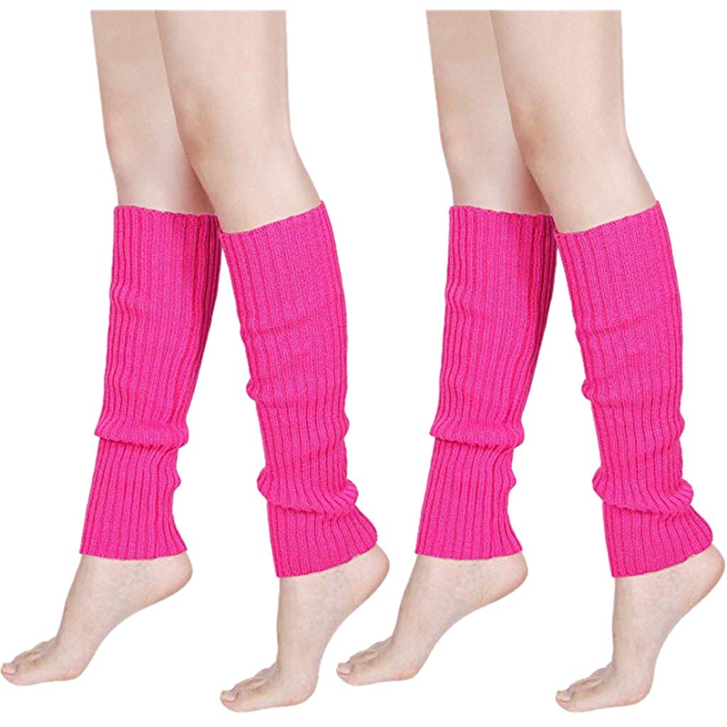 Frauen Männer Fluoreszenz Farbe Streifen Stiefel Manschetten Wärmer betroffen Bein Partei Strümpfe bein wärmer Winter calentadores de pierna mujer: Rosa