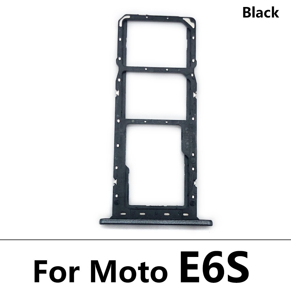 5 Stks/partij Sim Kaart Lade Voor Moto E6 Spelen E6S Een Actie Een Fusion Sim Card Slot Sd-kaart Lade houder Adapter Vervangende Onderdelen: E6S Black