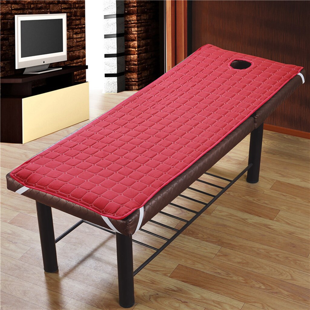 Matelas de Table de Massage SPA | Linge de lit, housse de matelas pour Salon de beauté avec trous de visage, lits adaptés à 75x28 pouces: Wine Red as describ
