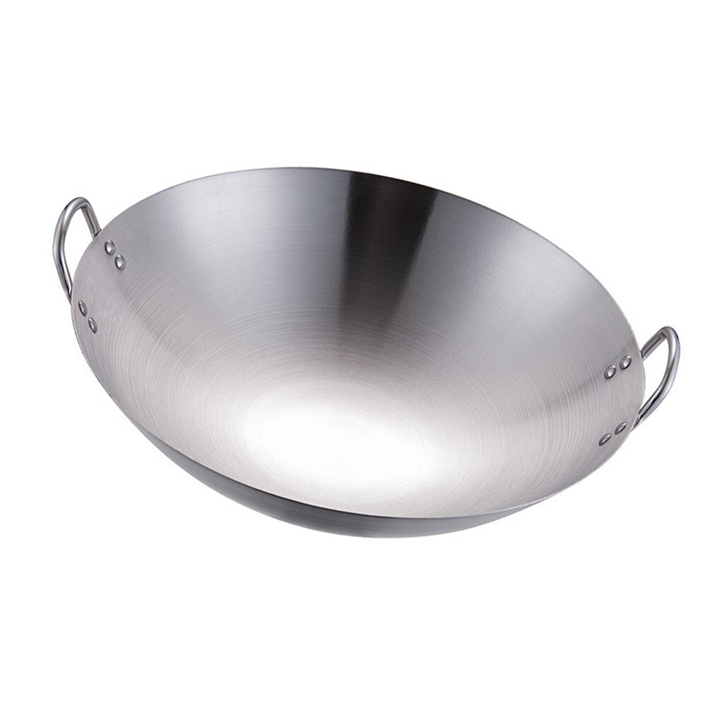 1pc Durable Cooking Pot Stainless Steel Cooking Wok Frying Pan for Home Use