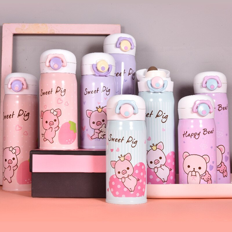 350ML/500ML Kids Thermos Coffee Mug Thermocup Thermos Stainless Steel Water Bottle Vacuum Flasks Insulated for Children