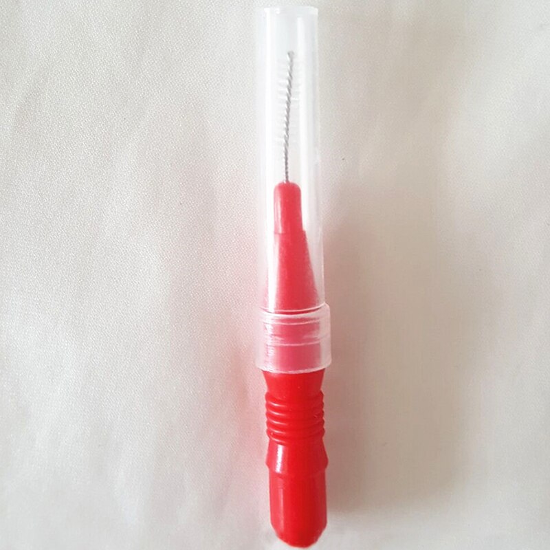 Mini Teeth Cleaning Floss Stainless Steel Nylon Interdental Brush Tooth Handle Toothpick Tools Plastic Random Care Dental O B0K1