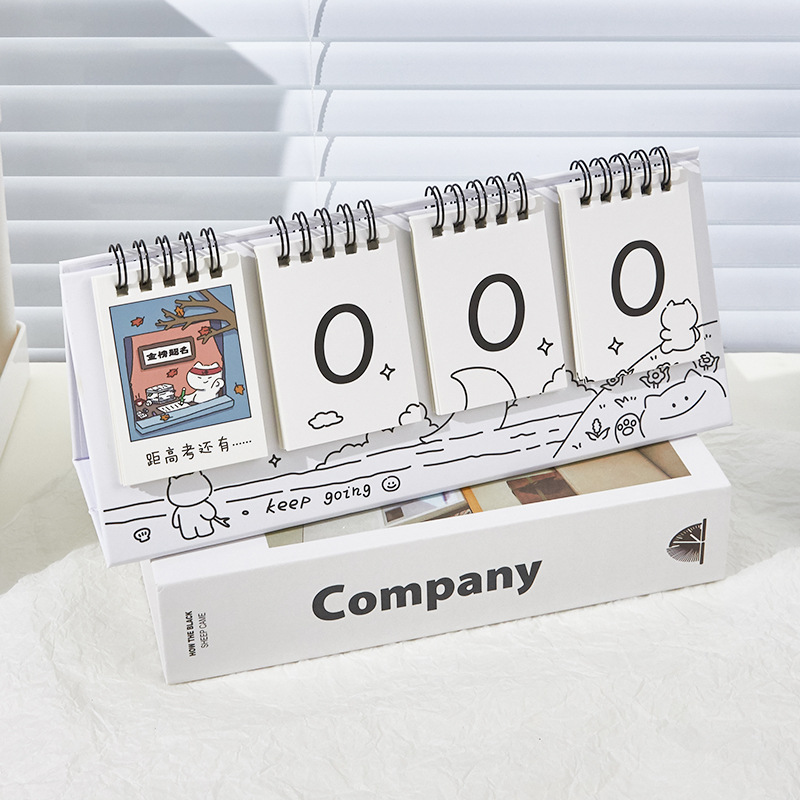 Countdown Desk Calendar Simple Multifunctional Desktop Decoration Monthly Calendar Cute Work Clock-in Plan Desk Calendar