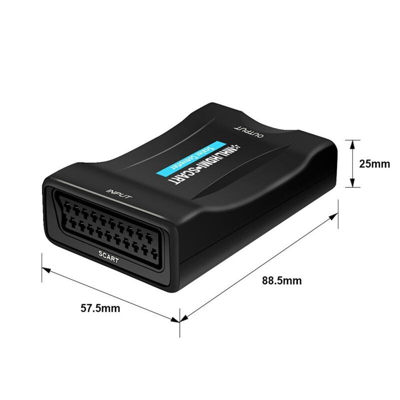 Scart to HDMI 1080p 60Hz SCART Adapter Plug and Play Analog to Digital Converter Box Video o HDMI Scart Adapter Support PAL