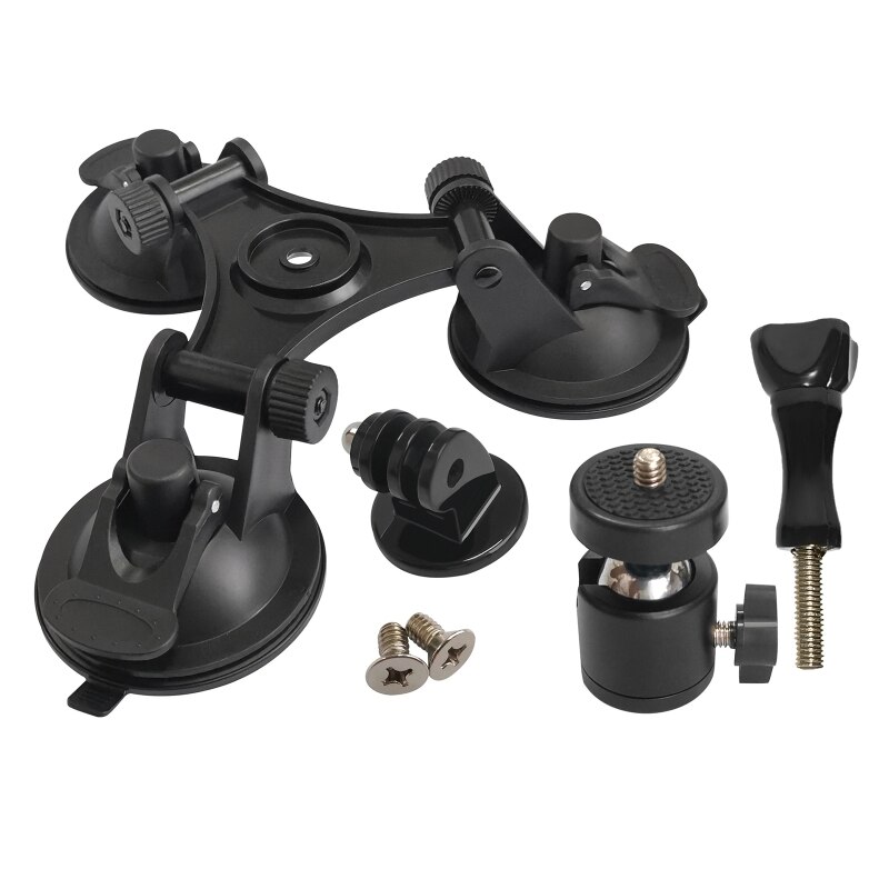 Auto voorruit drievoudige vacuüm zuignap houder voor gopro hero 8/7/6/5/4/3/3+/2/1 xiaoyi  sj4000 sj5000 sj7000