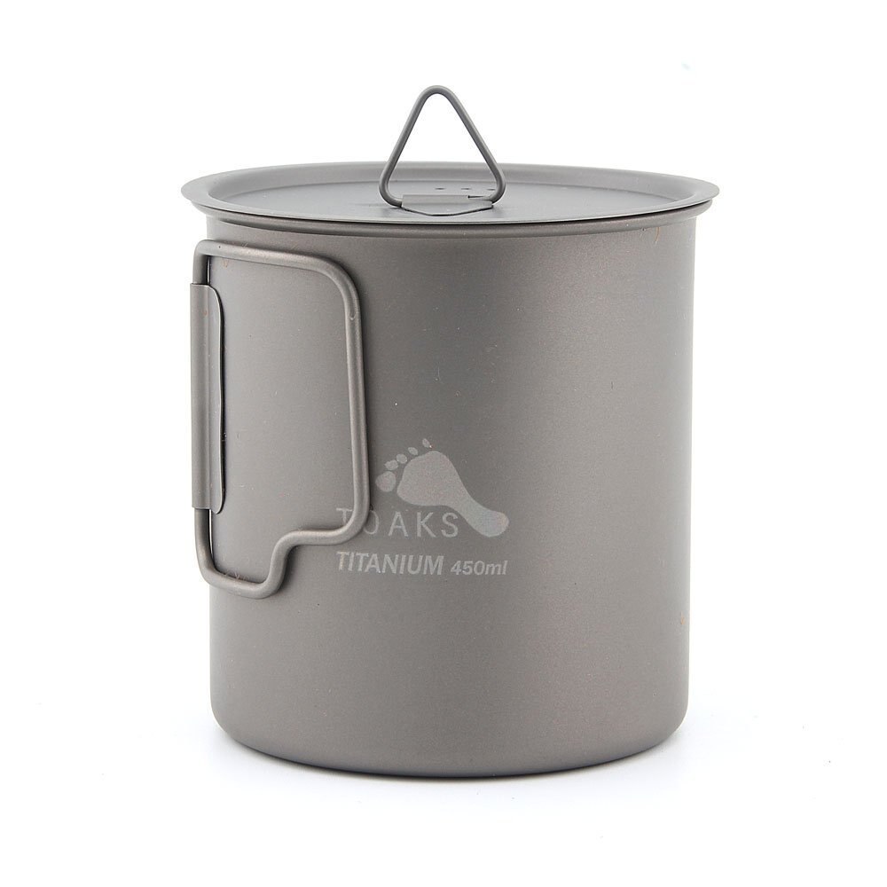 TOAKS Titan Camping Topf und Tasse (375ml, 450ml, 550ml, 650ml, 700ml, 750ml, 800ml, 900ml, 1100ml): 450ml mit Deckel
