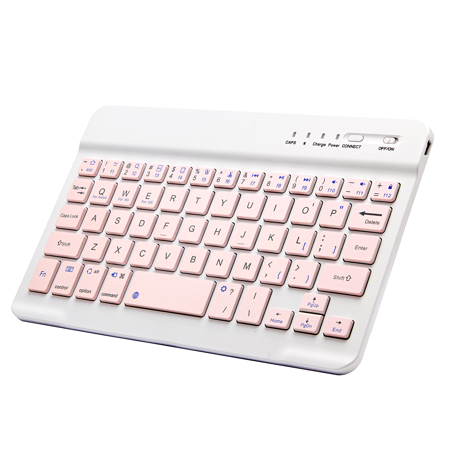 Mini Wireless Keyboard Bluetooth Keyboard For ipad Phone Tablet Rechargeable keyboard For Android ios Huawei Samsung Xiaomi: 7in-Pink-keyboard