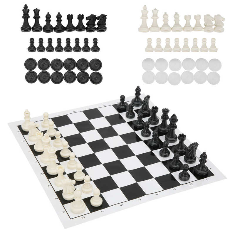 Checkers Set Chess Set 2 in 1 Travel Board Games Set Portable Chess and Checkers Set for Kids and Adults Chess Board Game