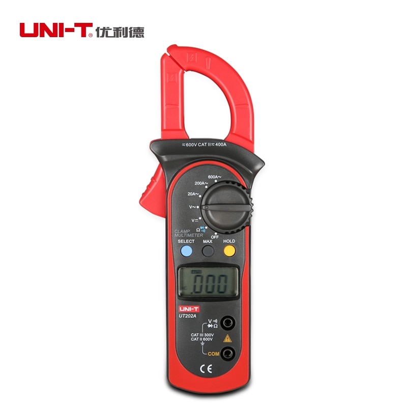 UNI-T UT202A UT201 UT202 Digital Clamp Multimeter AC/DC Voltmeter AC Current Meter Resistance Multi Tester: UT202A