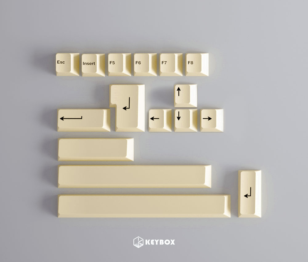 GeekArk BOW BPT Plain White Accents Colorful Keycaps Sublimation Cherry Profile Keycaps: Lemon Yellow