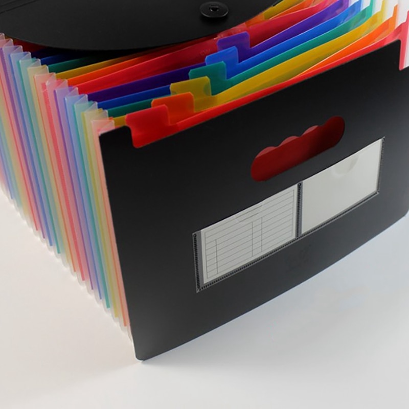 24-Layer Big Document Bag Rainbow Accordion A4 Classification Test Papers Tool Business Expanding File Folders Filing Products