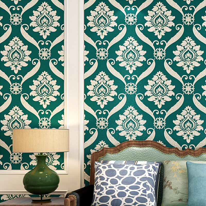 3D Europese Damascus Behang Waterdicht Golden Warme Slaapkamer Woonkamer Techniek Tv Achtergrond Muur Behang