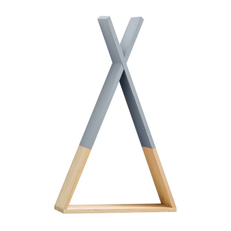 Bedroom Hanging Wall Shelves Wood Wall-Mounted Shelves Decorative Storage Display Shelf: Gray