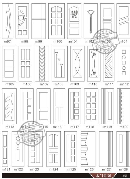 192 stykker dørindretningstegning vektordiagram dxf eps cdr -format til cnc -skæring gravering