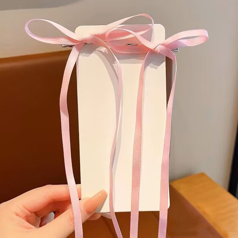 Cinta con lazo para el pelo de colores coreanos, pinzas para el pelo con lazo a la , horquillas con Clip LATERAL, diadema para mujer, accesorios para el cabello: Rojo