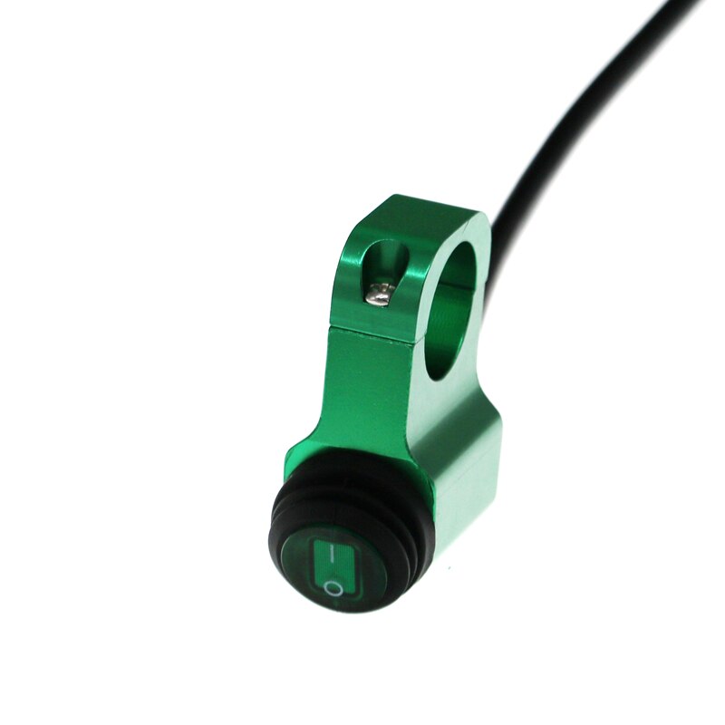 MoFlyeer 7/8" 22mm Motorcycle Aluminium Alloy Switches Waterproof Headlight Switch and 3 Wires with Red Led Light 12v