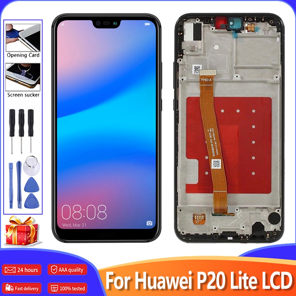 5.84 "Aaa + + + Lcd Voor Huawei P20 Lite Lcd-scherm Met Touch Screen Digitizer Module Vervanging Display Voor Huawei nova 3E Lcd