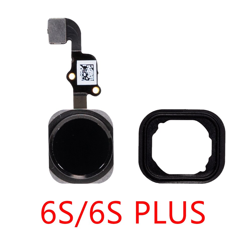 Home Button with Flex Cable for iPhone 6 6S 4.7"/ 6S 6 plus 5.5" Complete Assembly Spare Part Replacement Black/White/Gold: 6s 6sP Black stick